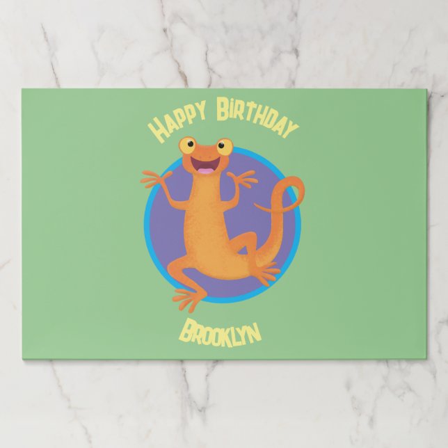 Bloc De Hojas Un naranja alegre y lindo bailando (Anverso)