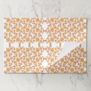 Bloc De Hojas un papel pintado en blanco y naranja con un diseño