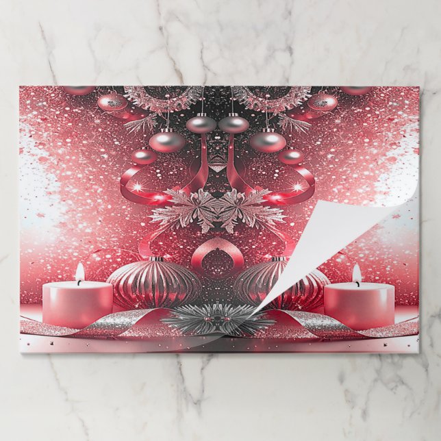 Bloc De Hojas Velas rojas Navidades decorativos languidecen (Plegada)