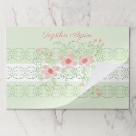 Bloc De Hojas Verde Con Coral Rosa Florido