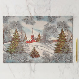 Bloc De Hojas Vintage Christmas Glittering Winter Village