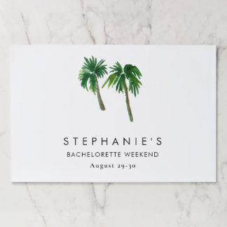 Bloc De Hojas Watercolor Palm Trepical Tropical Bachelorette