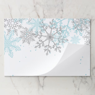 Bloc De Hojas Winter Onederland Snowflake azul papel de plata Pa