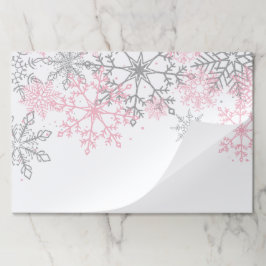 Bloc De Hojas Winter Onederland Snowflake Papel rosa de plata Pa