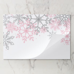 Bloc De Hojas Winter Onederland Snowflake Papel rosa de plata Pa