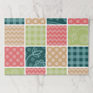 Bloc De Hojas Zigzag, Chevron, Gingham, Puertos Polka, Patchwork