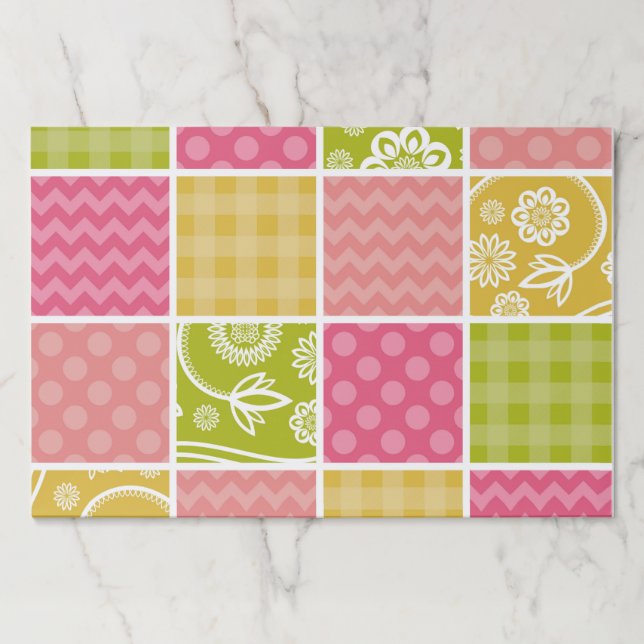 Bloc De Hojas Zigzag, Chevron, Polka Dots, Gingham, Patchwork (Anverso)