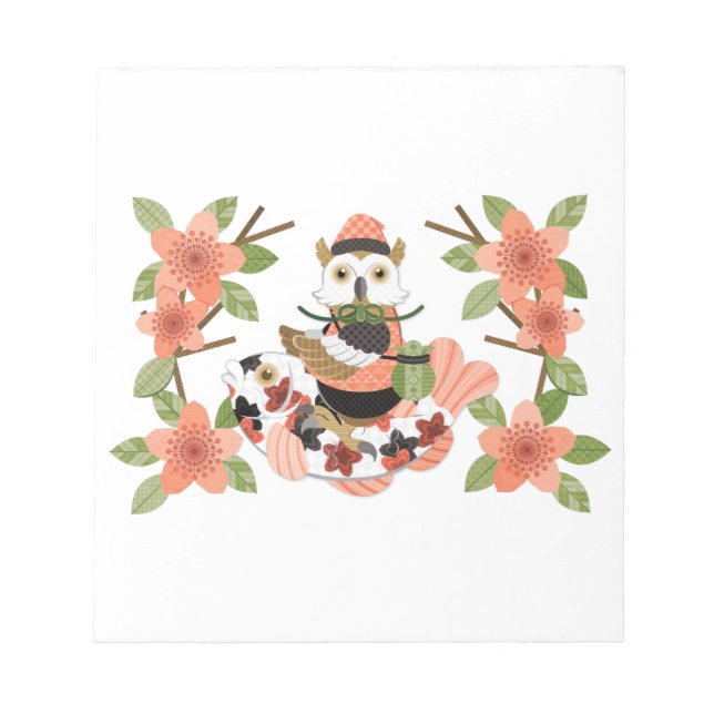 Bloc De Notas 梟 と/Un búho y una carpa (Frente)