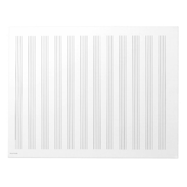 Bloc De Notas 12 Staves White Music Sheet Paper Notepad (Frente)