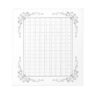 Bloc De Notas 144字：飾り原稿用紙＜灰＞[gr02] 