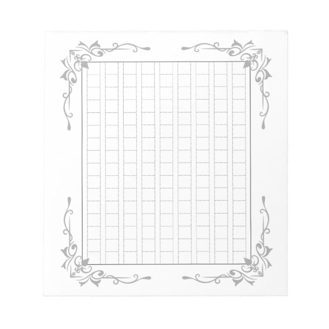 Bloc De Notas 144字：飾り原稿用紙＜灰＞[gr02]  (Frente)