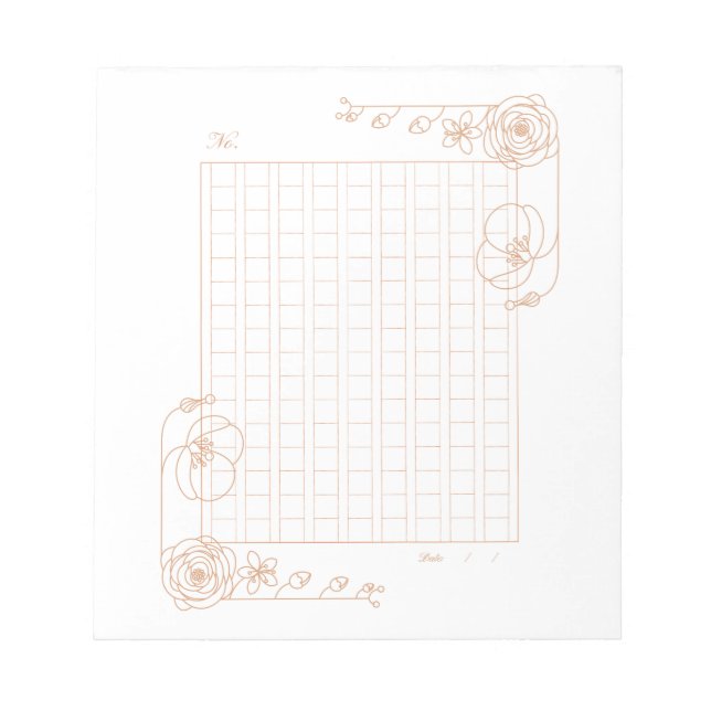 Bloc De Notas 144字：飾り原稿用紙＜茶＞[ch01] (Frente)