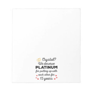 Bloc De Notas 15 Aniversario Boda I - Pareja de Crystal Funny