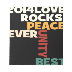 Bloc De Notas 2014 Love Rocks Peace Art Print