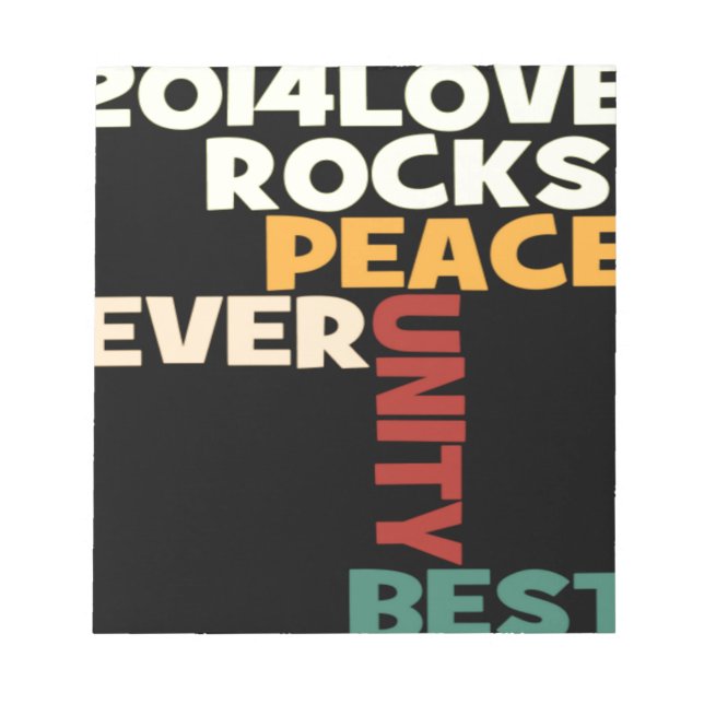 Bloc De Notas 2014 Love Rocks Peace Art Print (Frente)