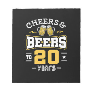 Bloc De Notas 20.º Cumpleaños Saludos Y Cervezas Cumpleaños