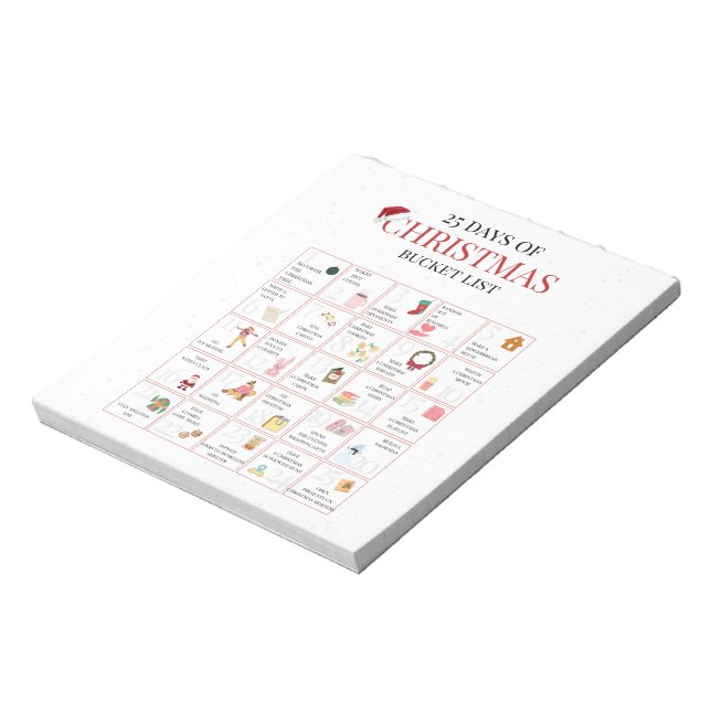 Bloc De Notas 25 Days of Christmas Bucket List Art (Lado Izquierdo)