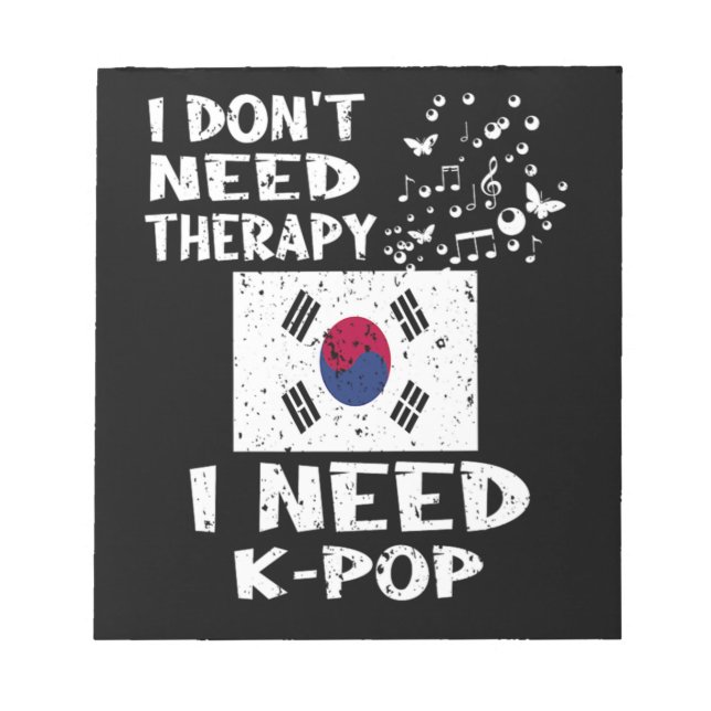 Bloc De Notas 25.No necesito terapia necesito KPop (Frente)