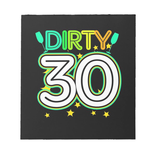 Bloc De Notas 30 cumpleaños | Feliz 30 cumpleaños (Frente)