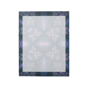 Bloc De Notas 3D Fractal Art Pattern Turquoise Purple Pink