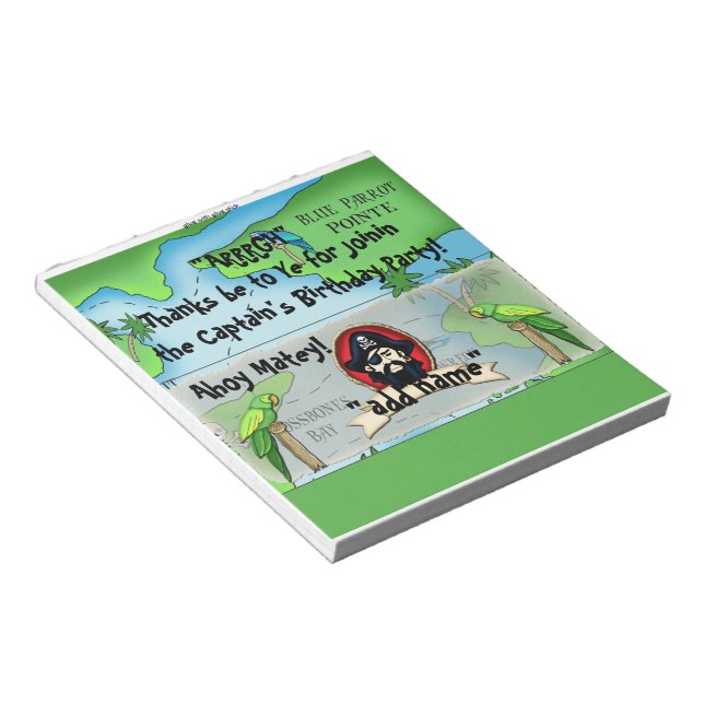 Bloc De Notas 40 Pirata Cumpleaños Candy Bar Wrapper Party Favor (Lado Derecho)
