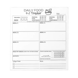 Bloc De Notas 4 and 2 Notepad Food Tracker