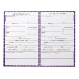 Bloc De Notas 5 - 1 Páginas de Diario de Comida Notepad