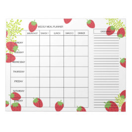 Bloc De Notas 7-Day Weekly Meal Planner – Fresh Strawberry