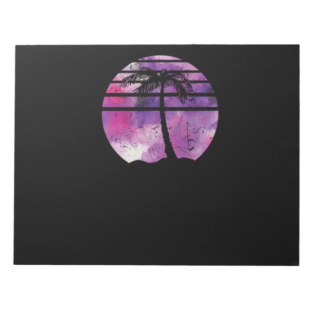 Bloc De Notas 85.Surfing Palm Tree Surfboard Sunset Palm Tree Wa (Frente)