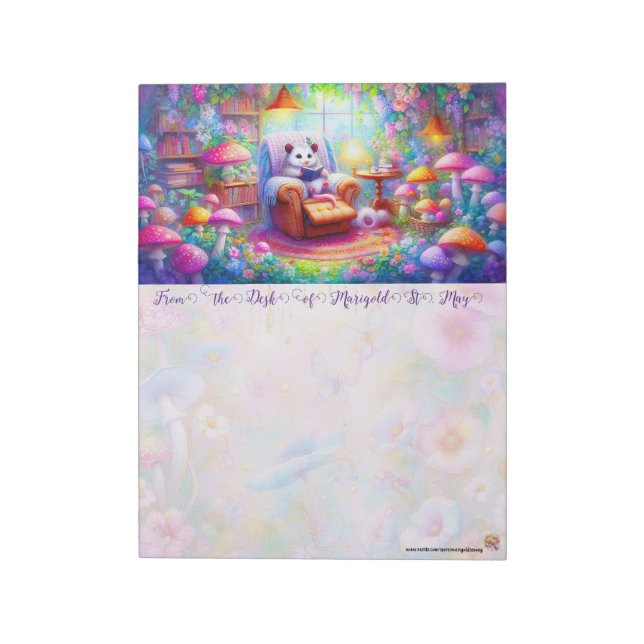 Bloc De Notas A Possum in His Reading Nook Notepad (Lado Izquierdo)