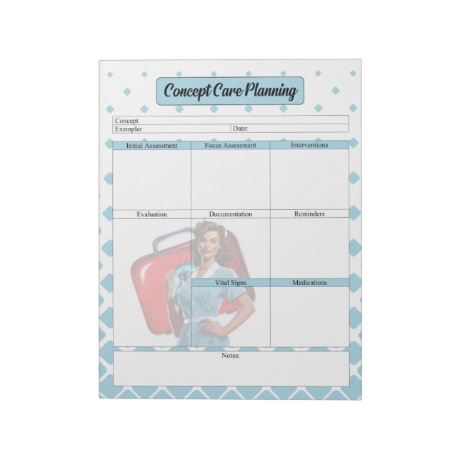 Bloc De Notas A través de la planificación de la atención de Enf (Lado Izquierdo)