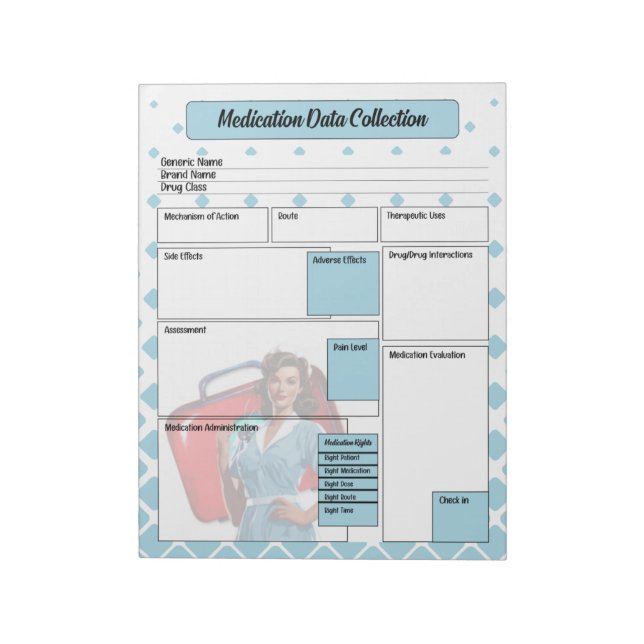 Bloc De Notas A través de la recopilación de datos de medicina d (Lado Izquierdo)