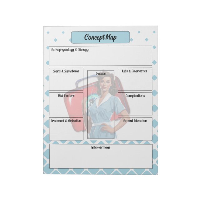 Bloc De Notas A través del mapa de Enfermería School_ Concept (Lado Izquierdo)