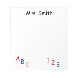 Bloc De Notas ABC 123 PERSONALIZADA Notas Post-it