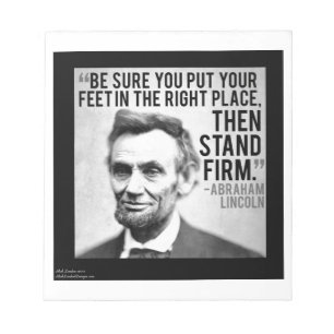 Bloc De Notas Abe Lincoln y la cita "Stand Firme"