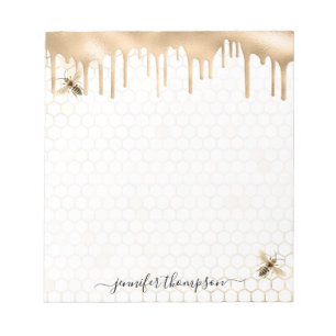 Bloc De Notas Abeja con gota de miel personalizada