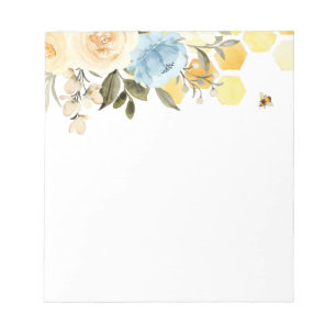Bloc De Notas Abeja con Honeycomb y flores