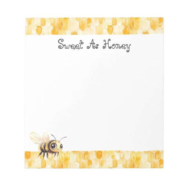 Bloc De Notas Abeja de Miel Amarillo Dorado (Frente)