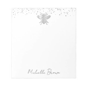 Bloc De Notas Abeja de miel de plata personalizada