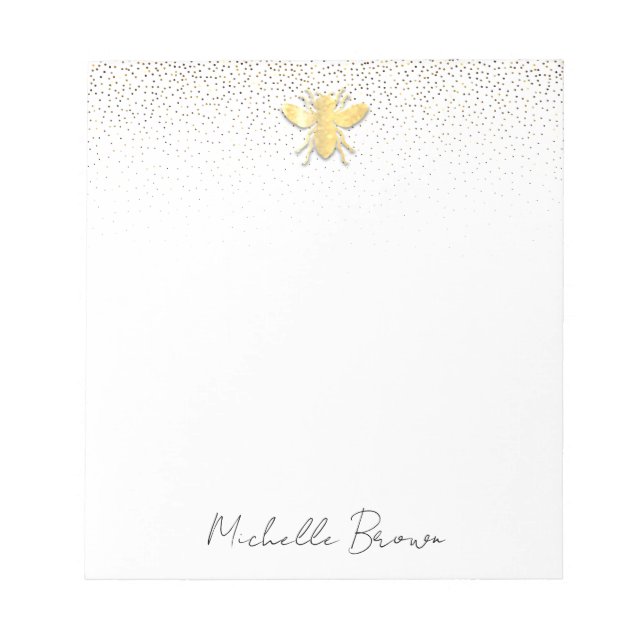 Bloc De Notas Abeja dorada personalizada (Frente)