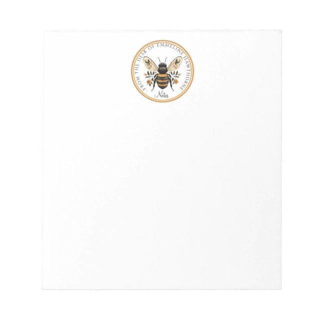 Bloc De Notas Abeja Floral Decorativa (Frente)