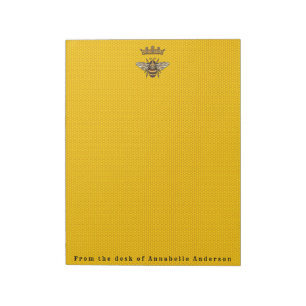 Bloc De Notas Abeja reina con corona personalizada