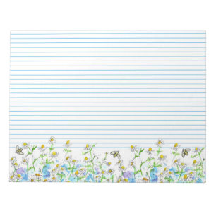 Bloc De Notas Abejas Abejas Chamomile Flores Acuarela Lineado