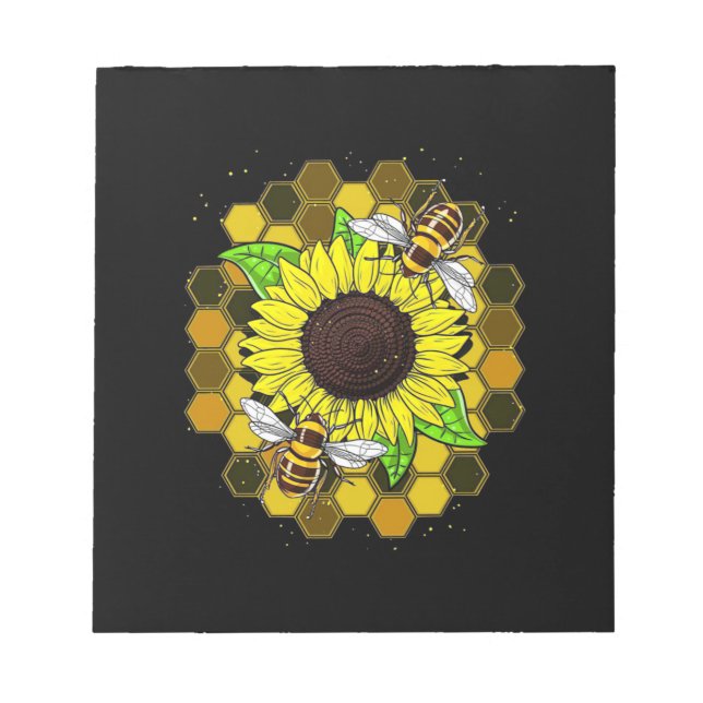Bloc De Notas Abejas de girasol hippie (Frente)