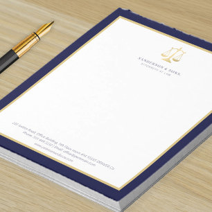 Bloc De Notas Abogado elegante logotipo de balanza de justicia