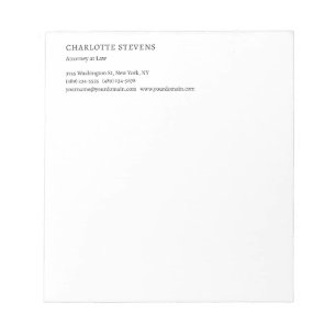 Bloc De Notas Abogado Elegante Minimalista Simple Tendencia