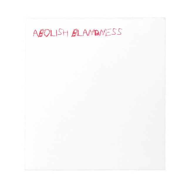 Bloc De Notas ABOLIR BLANDNESS notepad (rojo) (Frente)