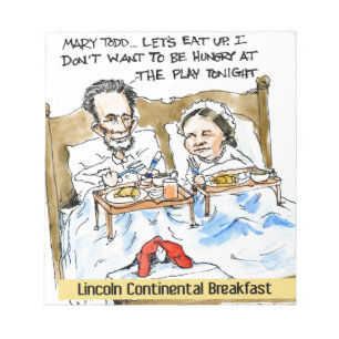 Bloc De Notas Abraham Lincoln & Mary Todd Desayuno en la cama