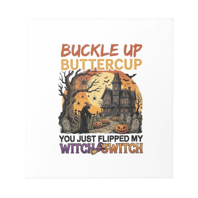 Bloc De Notas Abróchense Buttercup Bruja Interruptor Halloween E (Frente)