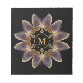 Bloc De Notas Abstract Angel Wings Mandala Fractal Monogram